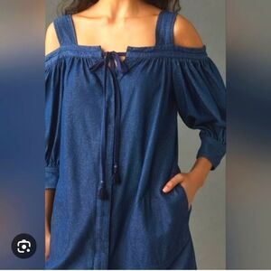 Plenty By Tracy Reese Anthropologie Chambray Denim dress Size Xl NEW